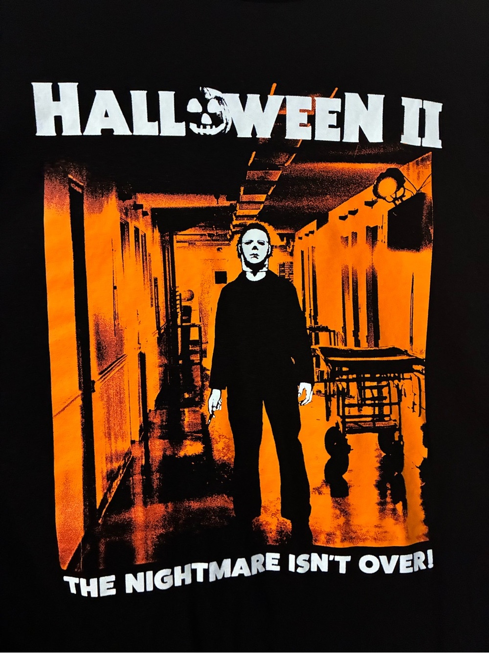 Halloween II Graphic Tee - Black & Orange Horror Shirt